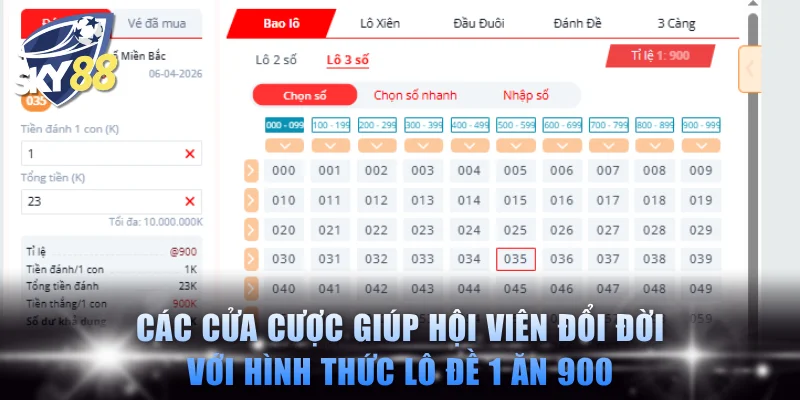 Các cửa cược giúp hội viên đổi đời với hình thức lô đề 1 ăn 900