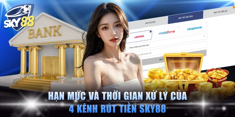 Hạn mức và thời gian xử lý của 4 kênh rút tiền SKY88